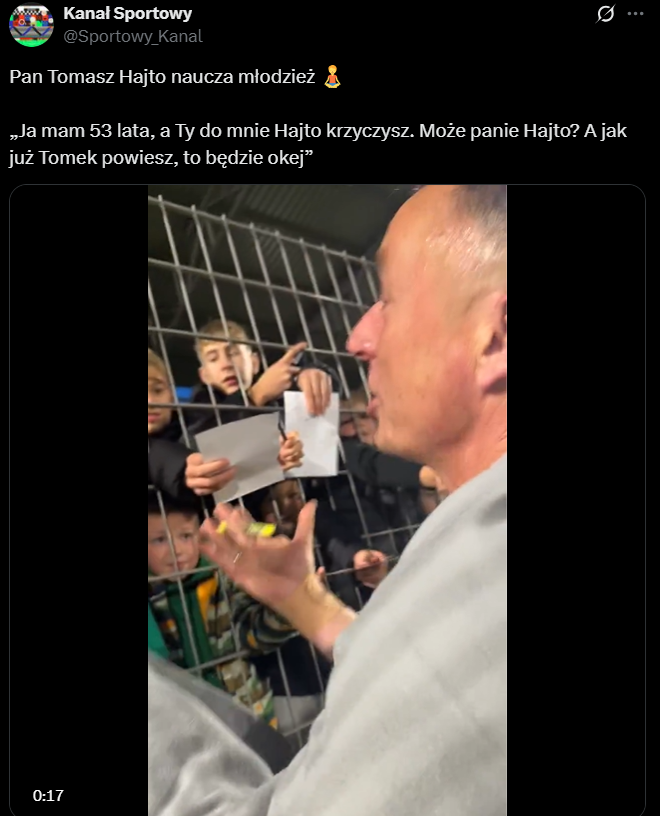 Tak Tomasz Hajto UPOMINA młodego kibica!